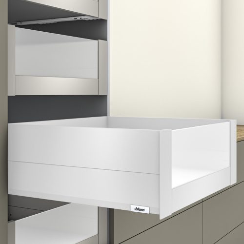 MerivoBox 44" E magasságú BOXCAP Belső fiók, magas üveg előlappal 500mm-es Selyemfehér 40kg