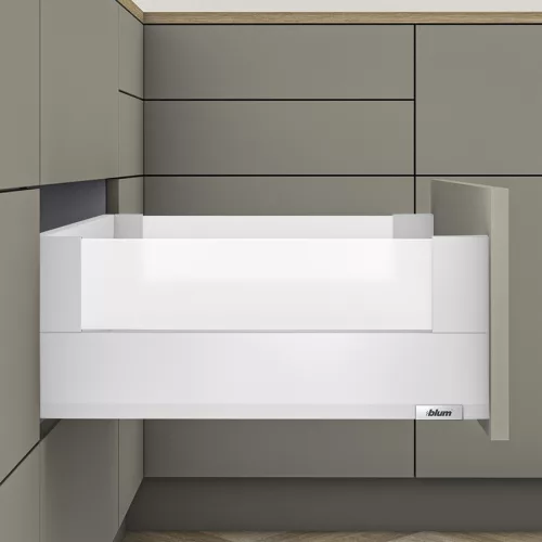 MerivoBox 32" E magasságú BOXCOVER Üveg oldallal 500mm-es Selyemfehér 40kg