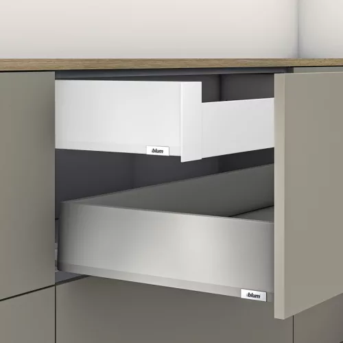 MerivoBox 24" K magasságú Belső fiók 500mm-es Selyemfehér 40kg