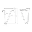 Asztalláb Drót 175mm Fekete STRONG 4db/grn