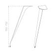 Asztalláb MILADESIGN Ferde Fekete ET N72026 720mm 2db/grn