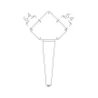 Asztalláb MILADESIGN Ferde Fekete ET N72026 720mm 2db/grn