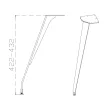 Asztalláb MILADESIGN Ferde Fekete ET N42026 420mm 4db/grn