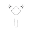 Asztalláb MILADESIGN Ferde Fekete ET N42026 420mm 4db/grn