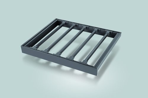 Nadrágtartó 9 soros, kerettel és csillapított kihúzással, 700mm, barna
