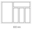Evőeszköztartó Classico Kristall softTouch  60 (522x424 mm) fekete