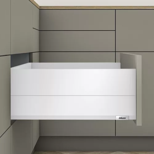 MerivoBox 36" E magasságú BOXCAP fém oldallal 400mm-es Selyemfehér 40kg