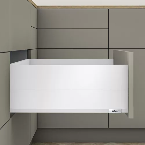 MerivoBox 36" E magasságú BOXCAP fém oldallal 350mm-es Selyemfehér 40kg