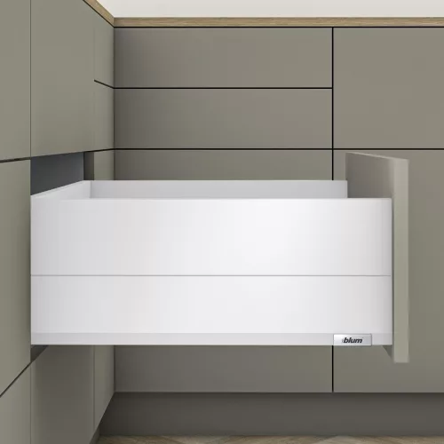 MerivoBox 36" E magasságú BOXCAP fém oldallal 300mm-es Selyemfehér 40kg