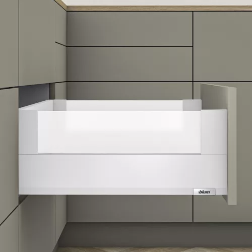 MerivoBox 32" E magasságú BOXCOVER Üveg oldallal 450mm-es Selyemfehér 40kg