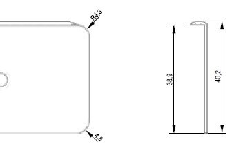 Mlap végzáró 920mm balos 38mm R4,8 Alumínium EGGER