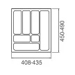 Evőeszköztartó STRONG 50/490 Metál (435x490mm)
