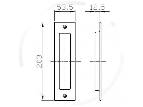 DLYNE - Design Tolóajtó fogantyú süllyesztett matt fekete 165x53mm