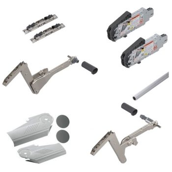   Aventos HS 20S2D00.05 erőhordozó + 20S3500 emelőkar + 20S8000 Szürke takarósapka + 20S4201 előlaprögzítő + 20Q1061UN rúd