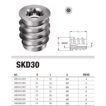 Tessauer csavar 4-es M4x10mm peremes SKD30 439412001