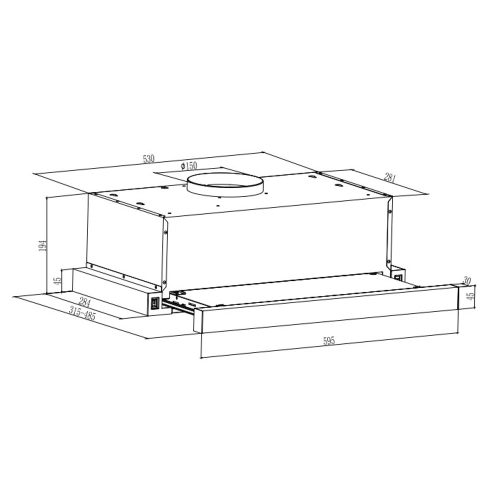 EVIDO SLIMBOX 60X teleszkópos páraelszívó, 60 cm, inox