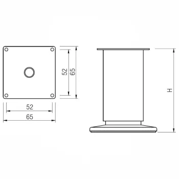 Bútorláb StrongLegs FS001, 100mm Csiszolt Arany
