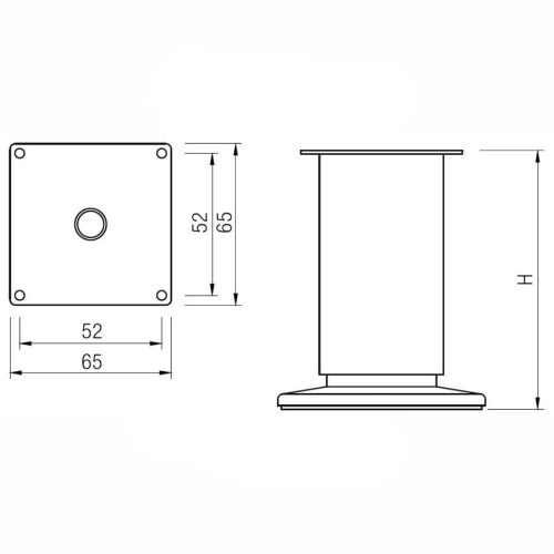 Bútorláb StrongLegs FS001, 100mm Csiszolt Arany