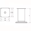 Bútorláb StrongLegs FS001, 200mm Csiszolt Arany