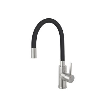   Ferro BZA4BSS Zumba rozsdamentes acél, fekete csaptelep flexibilis kifolyócsővel