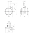 Bútorgörgő 40mm M10x15mm Menetes fekete StrongCastors