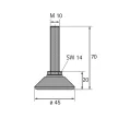 Szintezőláb csavar M10x50mm Teherbírás: 500kg