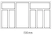 Evőeszköztartó Classico Kristall softTouch  80 (722x424 mm) fekete