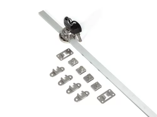 Bútorzár HB LOCKS HB-09 Központi Fiókzár, 4 fiókhoz, oldalról zárható, nikkel