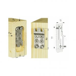 KNAPP Rögzítő vasalat K022 DUO 62/30mm összekötő fa profilokhoz