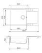 EVIDO Cubo XL 6S compact gránit mosogató, 860x500mm Platina
