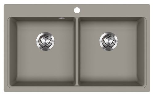EVIDO Quadro 9 gránit mosogató, 860x510mm, Platina