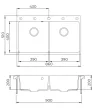 EVIDO Quadro 9 gránit mosogató, 860x510mm, Platina