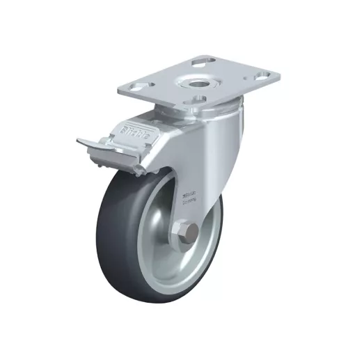 Blickle görgő forgóvillás LKPA-TPA 126G-FI gumi/polipropilén stop-fix fékkel, 120kg