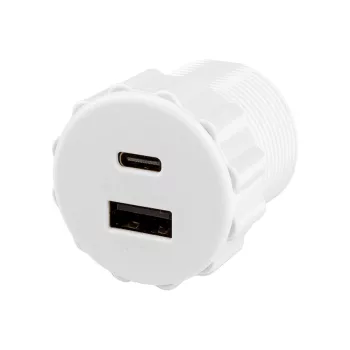   Konnektor-rejtett elosztó StrongPower USB töltő 2x USB A/C - 35mm Fehér