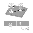 Konnektor-rejtett elosztó VersaTag 1x230V-1xUSB-A Töltő Fekete
