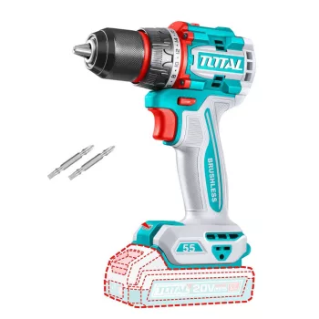   TOTAL Fúró-csavarozógép kefe nélküli 2000prn/55Nn/P20S (Akku nélkül)