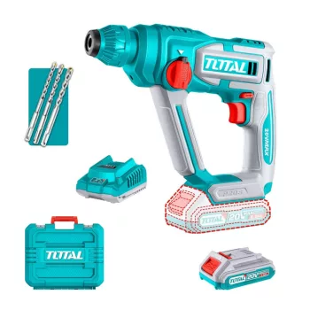   TOTAL Fúró-vésőkalapács SDS Plus 16mm - 1x2Ah 5100prn/1,5J koffer+töltő
