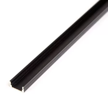   LED aluminium profil sín - 2000 x 17 x 8 mm - U profil - fekete