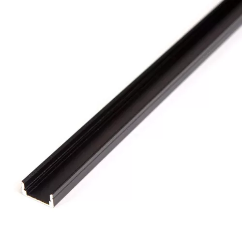 LED aluminium profil sín - 2000 x 17 x 8 mm - U profil - fekete