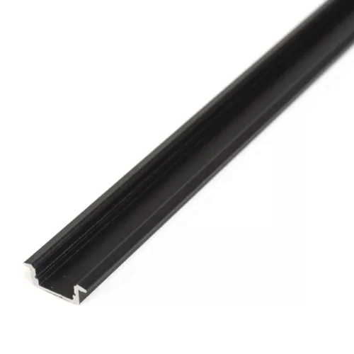 LED aluminium profil sín - 2000 x 23(17) x 8 mm - süllyeszthető U profil - fekete