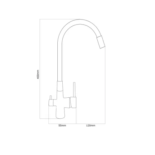 Gamma Side Vízszűrős Mosogató Csaptelep - Szálcsiszolt Arany