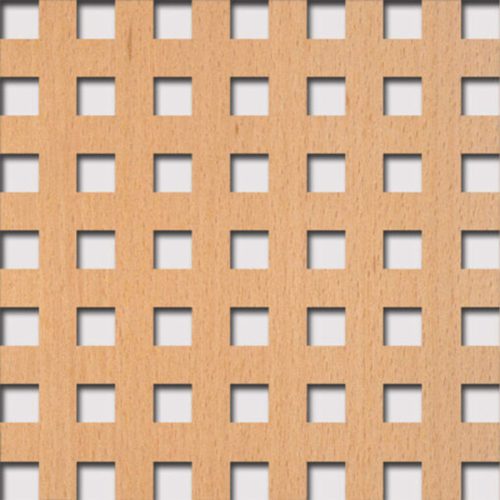 Legno furnérozott Hdf-Quadro 10-20 perforációval Bükk 1520x610x4mm