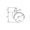 Bútorgörgő 50mm Csapos 11mm-es 9611 40kg Fekete
