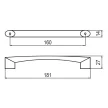 Fogantyú 145-160 Matt Aluminium Fém