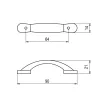 Fogantyú 132-64mm Matt Aluminium Fém