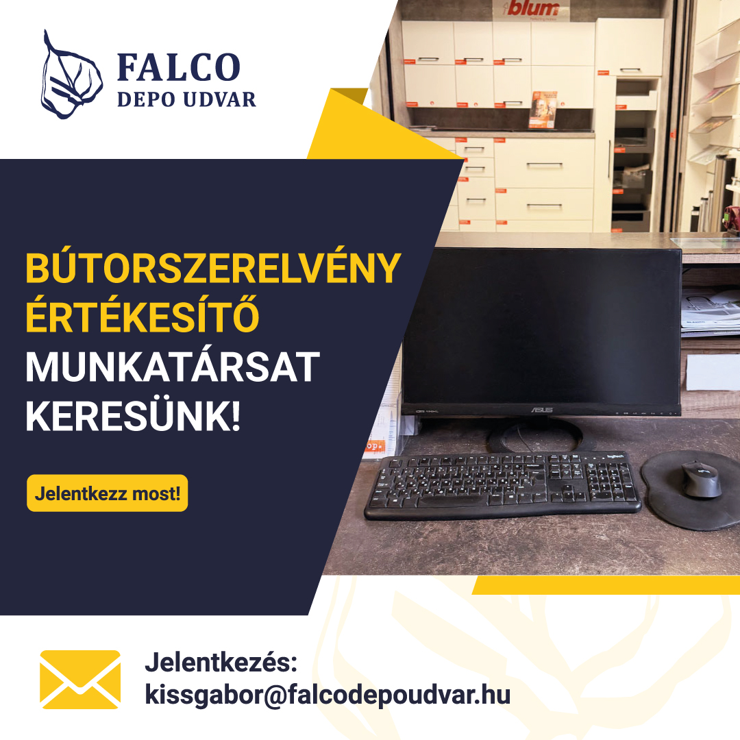 Bútorszerelvény értékesítő álláshirdetés